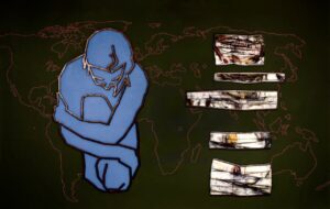 Barbaradownsmuralitalyweprovidedastenciloftheworldmap